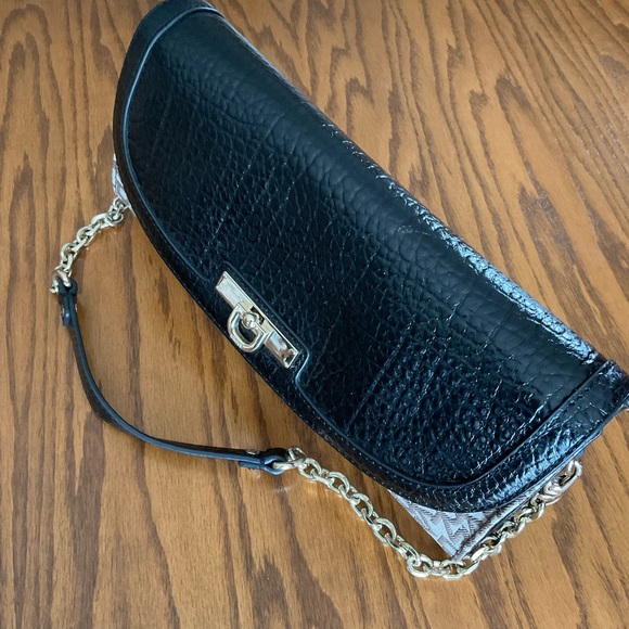 DKNY Black Monogram Clutch/Shoulder Handbag - Picture 12 of 12